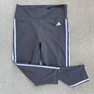 adidas Gray Leggings with White Stripes